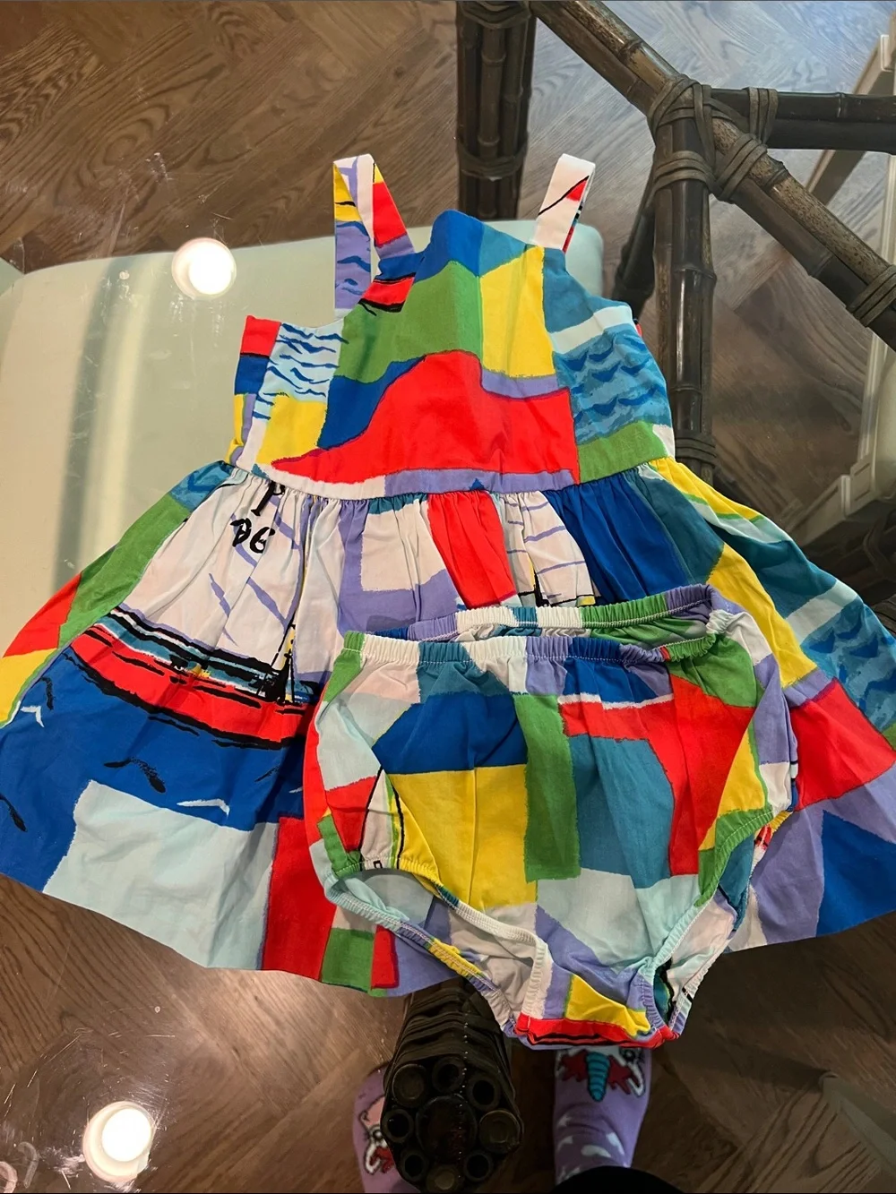 Adorable!!! Ralph Lauren Multicolor Patchwork Sundress with Bloomer